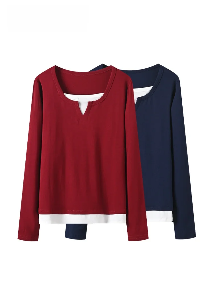 

Loose Long Sve T-irt Women plus Size Spring New Sle Casual Top Trendy plus Size Sister Match All Cotton Polyester Blend