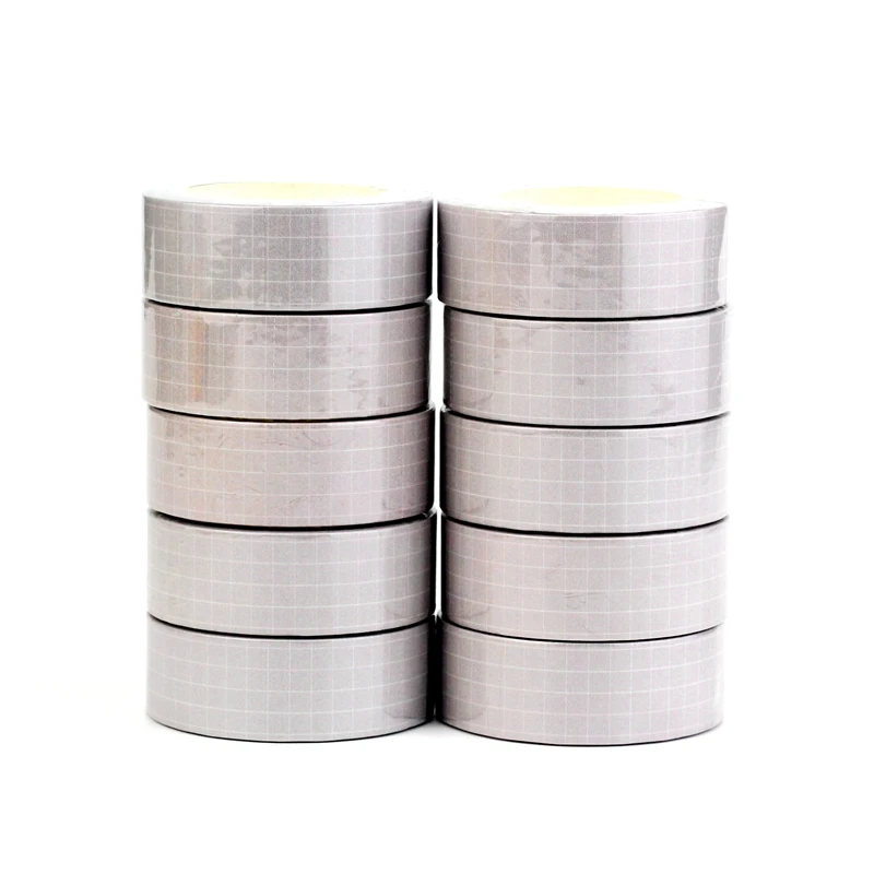 

Bulk 10PCS. Decorative Neutral Nude Grid Eco Paper Washi Tapes for Scrapbooking Masking Tape Cute Journaling Stationey
