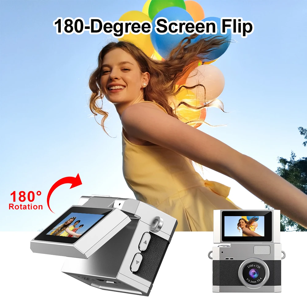 1080P الإبهام كاميرا صغيرة المفاتيح كاميرا رقمية كاميرا الرجعية HD صور السفر في الهواء الطلق مع شاشة دعم بطاقة الذاكرة للأطفال #2