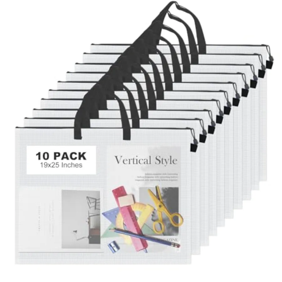 10 pezzi borsa per portafoglio artistico in plastica 18 x 24 pollici custodia per portafogli artistici custodia per poster artistico contenitore per poster scrapbook