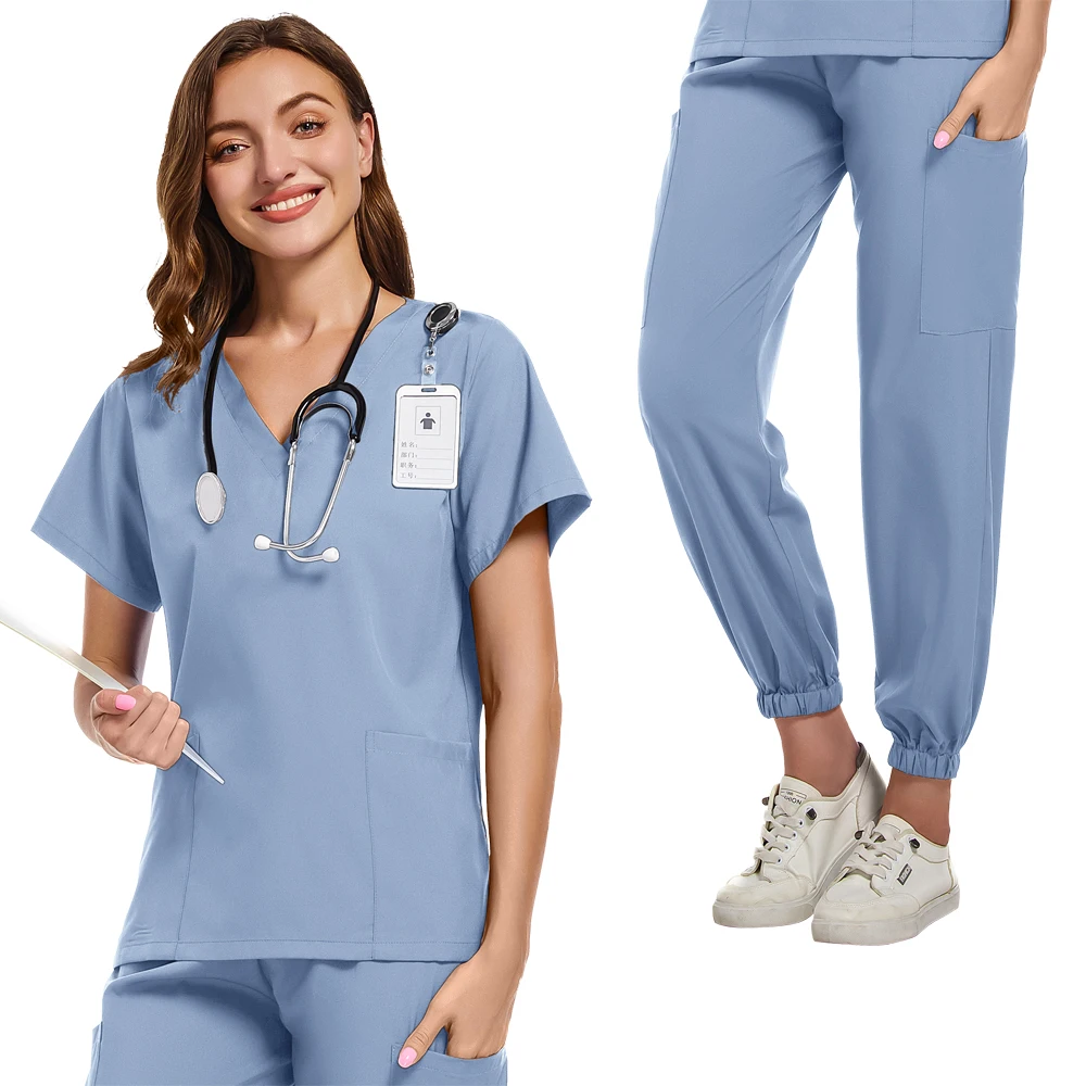 

Hospital Surgical Clothes Medical Uniform Women Scrub Set Doctor Nurse Accessories Dental Clinic Scrub Set Beauty Salon Workwear