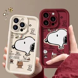 Big Head Snoopies Cartoon Phone Case For IPhone 16 15 14 13 12 11 Pro Max Mini XR XS X 7 8 Plus Soft TPU Back Cover