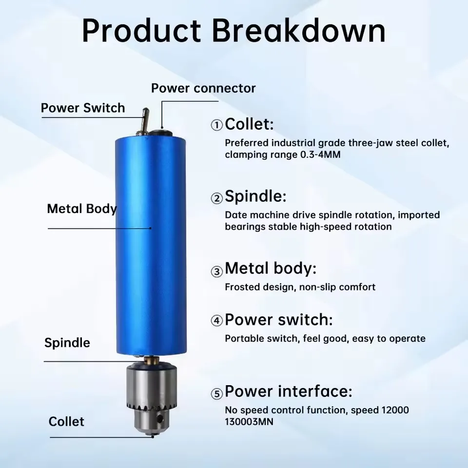 Adjustable Mini Drill Grinder, 13000RPM, Handheld Electric Polisher Engraver for Metal, Jewelry, DIY Craft Multifunctional Tool