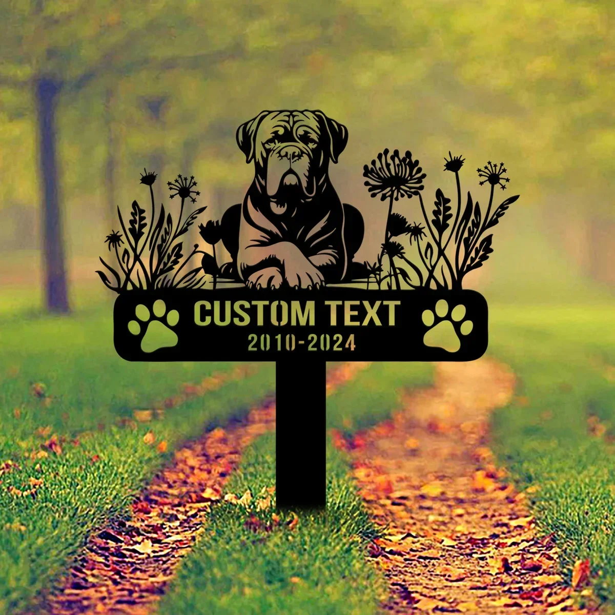 Honor Your Furry Friend! This Custom Dog Stake Metal Sign,Personalized Pet Outdoor Stake,Perfect for Dogue De Bordeaux in Garden