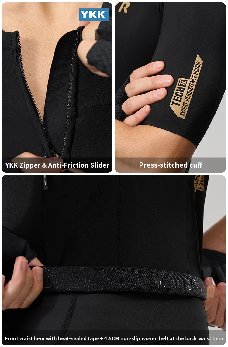 EVR Pro Sommer Herren-Radtrikot Kurzarm Schnelltrocknend Atmungsaktiv Durchgehender Reißverschluss Rennrad-Oberteil Hochelastisches Radtrikot – Detail 11