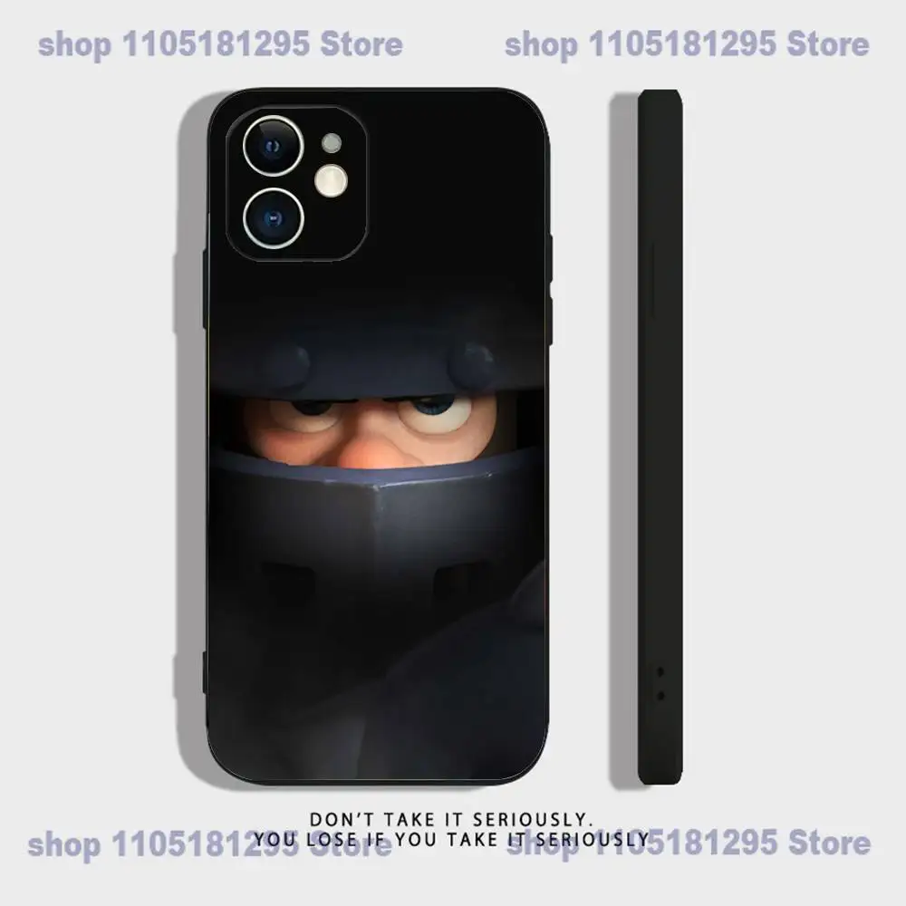 เคสโทรศัพท์ C-Clash R-Royale สำหรับ iPhone 17,16,15,14,13,12,11,XR,Pro,XS,Max,XR,Plus,Mini ซิลิโคนนิ่ม สีดำ กันกระแทก