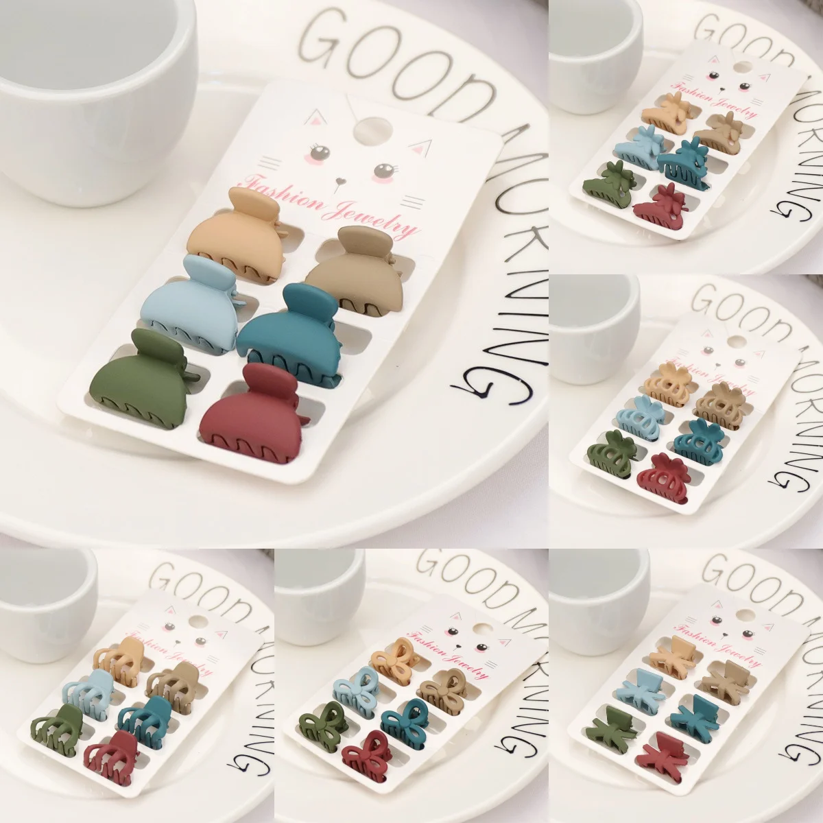 

6 pcs/set Mini Bow Hairpin Set, Non-slip Mini Grab Hairpin, Minimalist Bow Shape, Daily Casual Versatile Style Hair Accessories