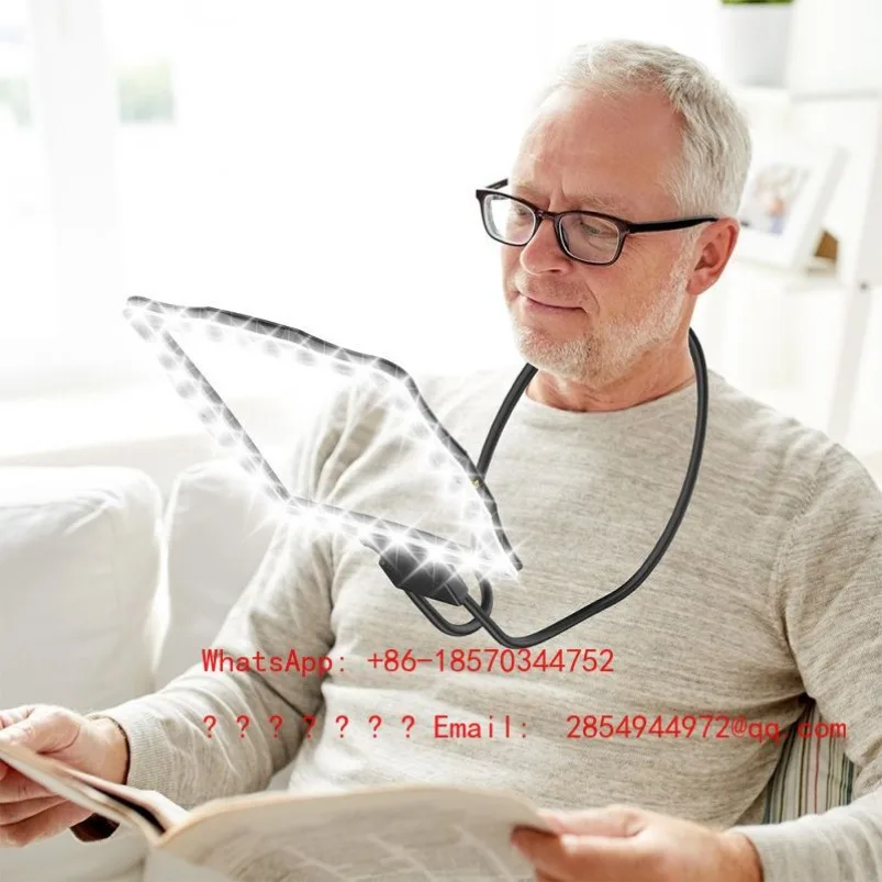 

Neck Desktop Hand-held Three-in-one with Lamp Magnifying Glass Reading To See The Ultra-light Mobile Phone