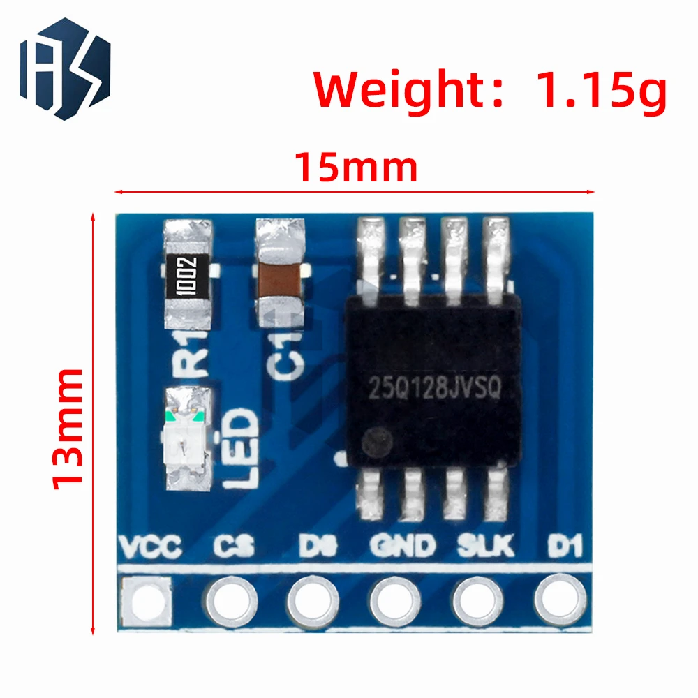 W25Q128 128Mbit 8MByte FLASH NorFlash Module de stockage Interface SPI Module BV FV pour STM32