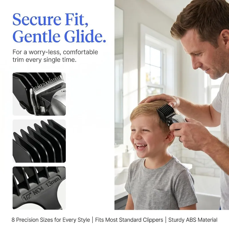8Pcs/Set Hair Clipper Guide Combs Universal Fit WAHL 9864 9864SS 9686 9818A Hair Trimmer Limit Guards