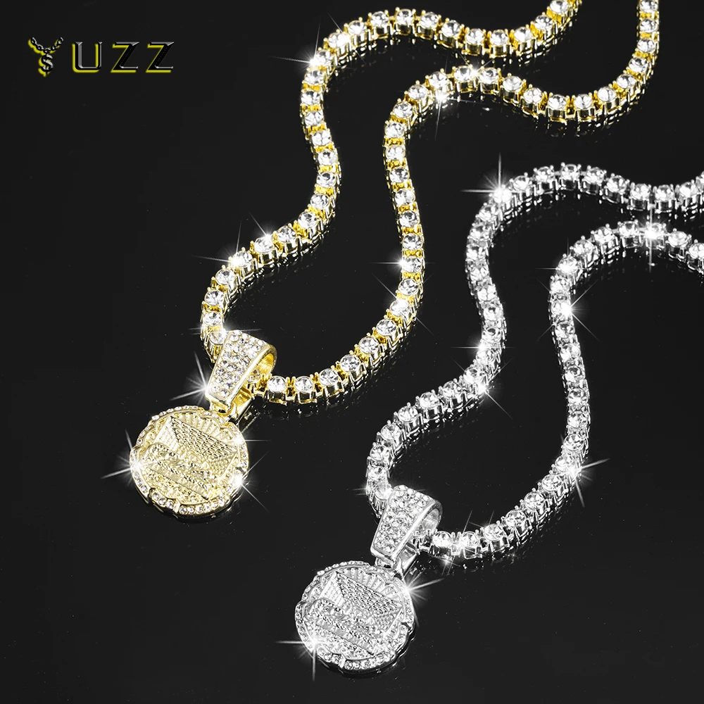 Delicate Shiny Last Supper Pendant Necklace Men's Jewelry Match Iced Out 4mm Tennis Chain Fashion Men Hip Hop Style Women Gift