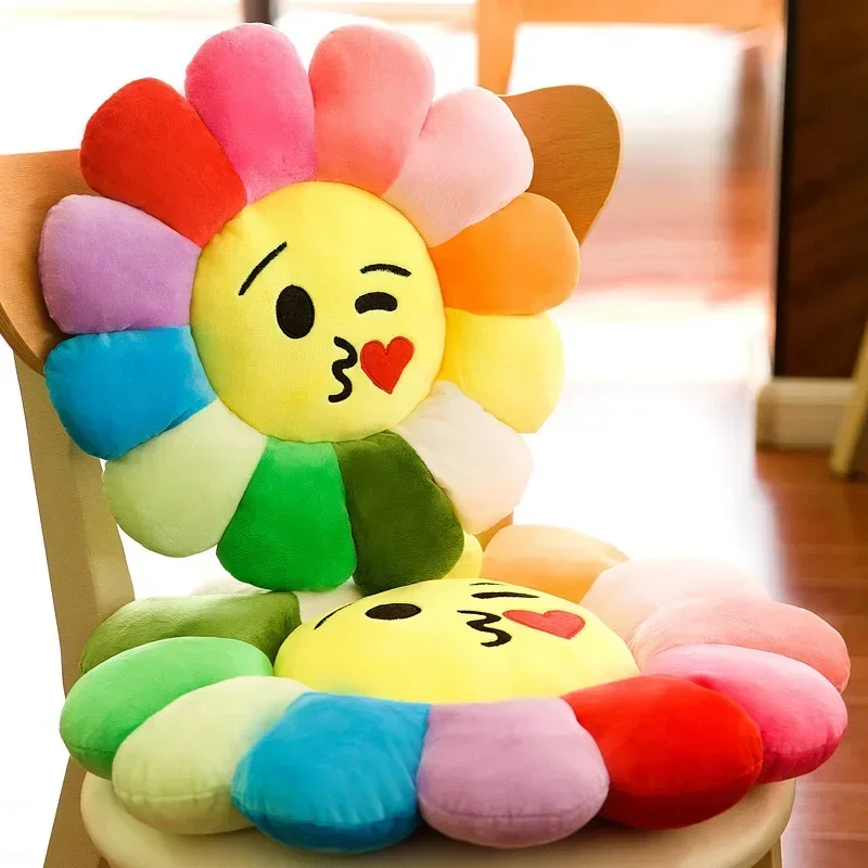Colorful Sunflower Plush Pillow Soft Flower Cushion For Office Desk Chair Floor Mat Perfect Holiday Gift