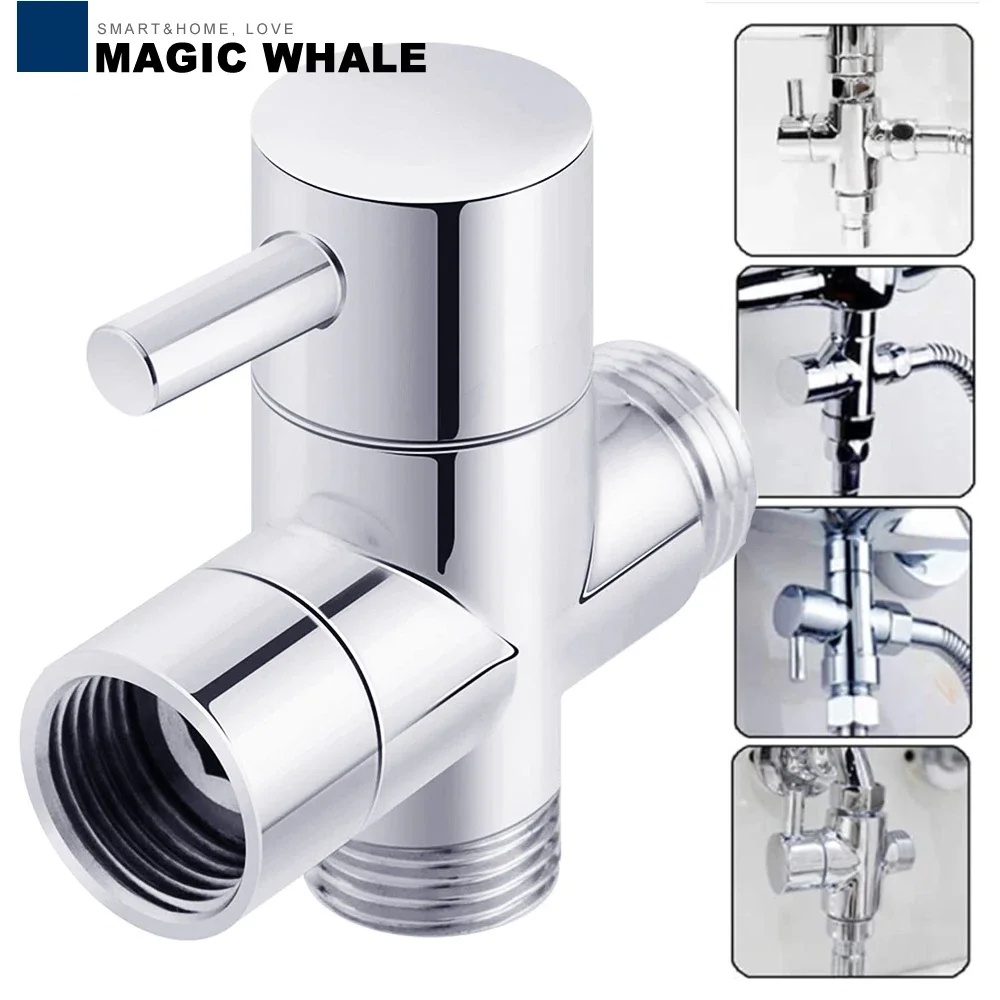 Brass Diverter Valve 3 way Water Separator Shower Tee Adapter Adjustable Shower Head Diverter Valve Bathroom Accessories