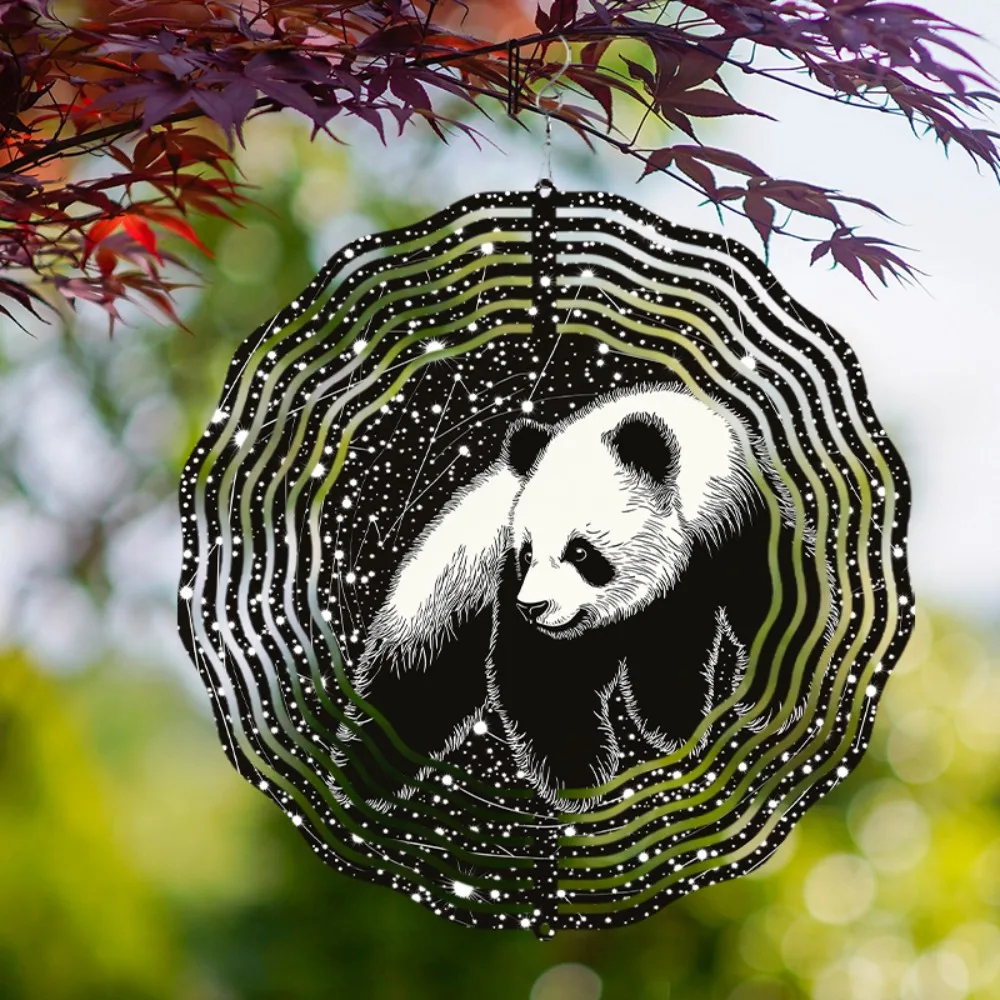 

Panda Wind Chime Outdoor Metal Garden Art Decor 10 Inch
