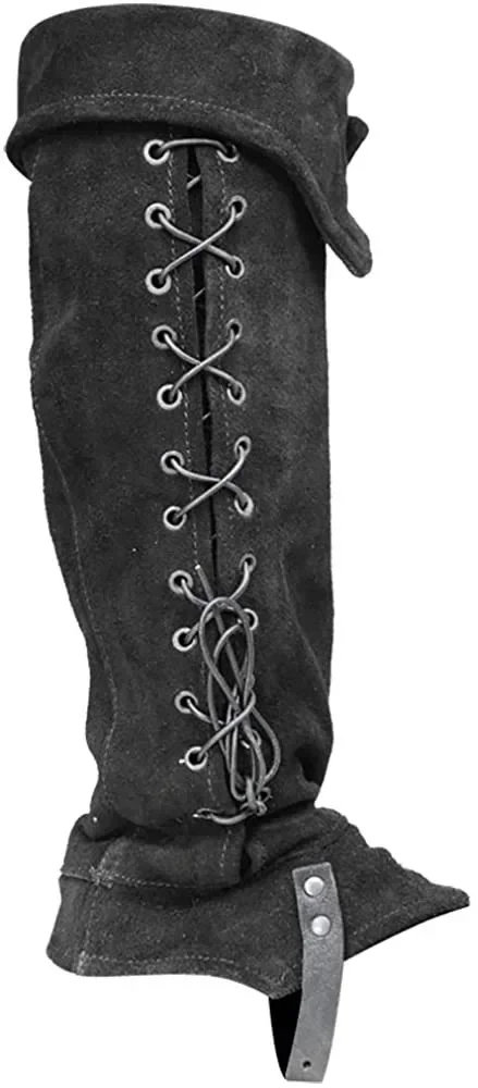 Armadura de pierna gótica Medieval Punk para hombres y mujeres, botas de vendaje de caballero guerrero vikingo, cubierta de zapatos de Cosplay, protector de pie Retro