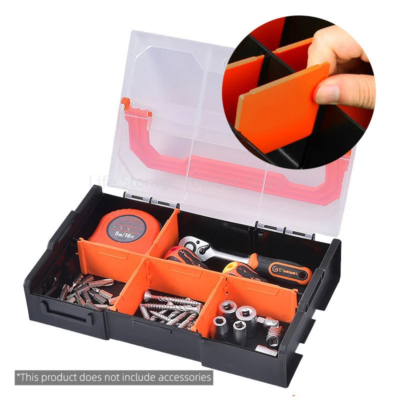 Protable stacking Tool Box Parts Tools Storage Box Multi-grid Toolbox Screw Hard Case tool box organizer box Plastic tool Case