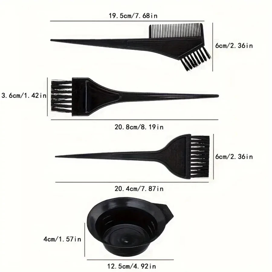 4개 세트 염색 키트 헤어 컬러 염색 그릇 혼합 브러시 헤어 컬러링 탈색 DIY 살롱 가정용 염색 도구