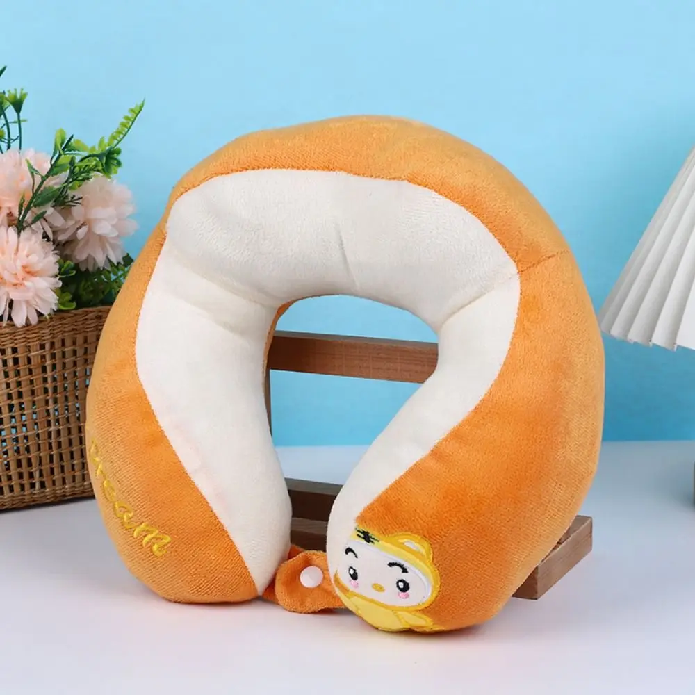 Cartoon Animal U-shaped Plush Pillow Piggy Bunny Dog Tiger Travel Plush Neck Pillow Soft Non-deformed Cervical Cushion