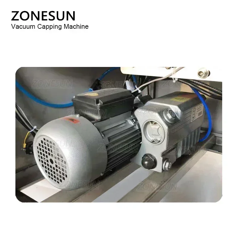 ZONESUN-máquina taponadora al vacío semiautomática, salsa de Chile, botella de vidrio de hojalata enlatada, molde personalizado, máquina de sellado al vacío