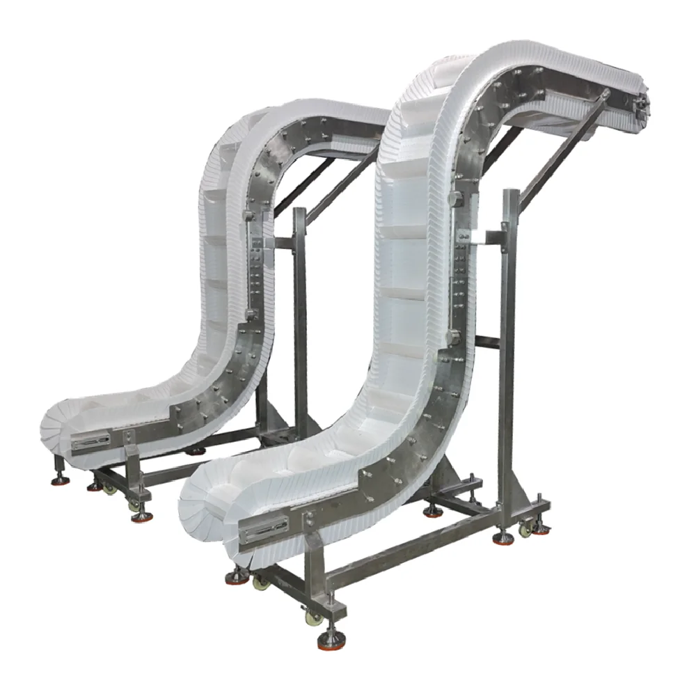 Z-shaped inclined conveyor 900MM width and speed adjustable PP belt conveyor