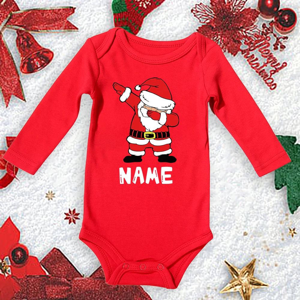 Personalized Christmas Deer Baby Bodysuit Custom Name Infant Romper Boys Girl Cute Clothes Xmas Party Baby Gift Xmas Rompers