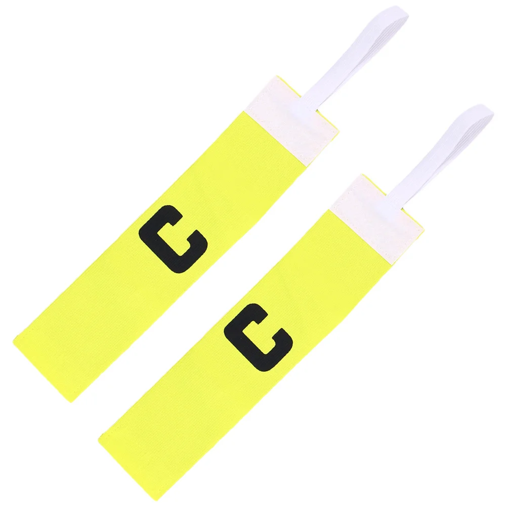 2 Pcs Football Training Supplies Captain C-label Armband Sports Soccer Armbands Badge Sticky Style Portable Nylon