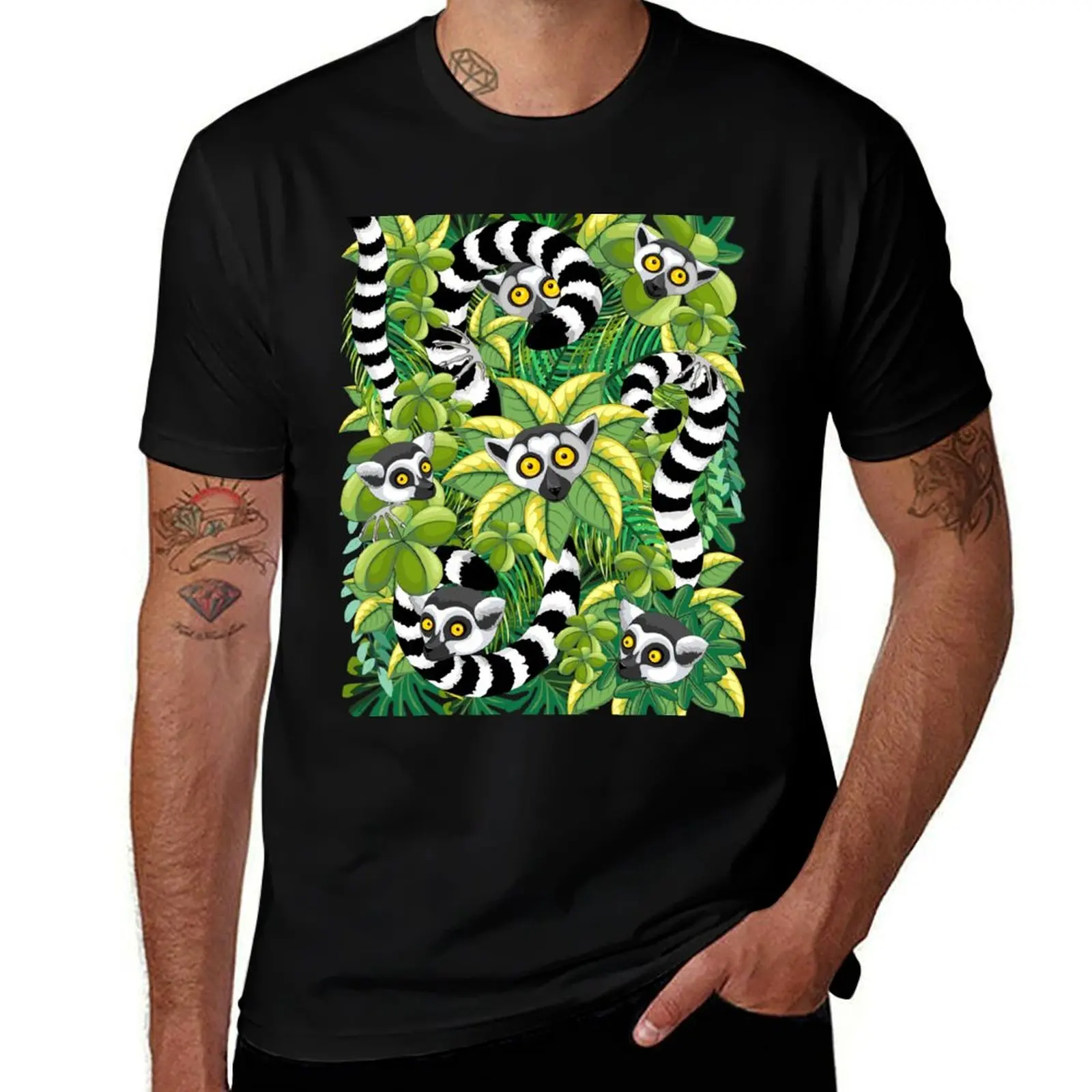 

Lemurs in Madagascar Rainforest T-Shirt t shirt for man 100 percent cotton funny t shirts man mens graphic t shirts T-Shirt