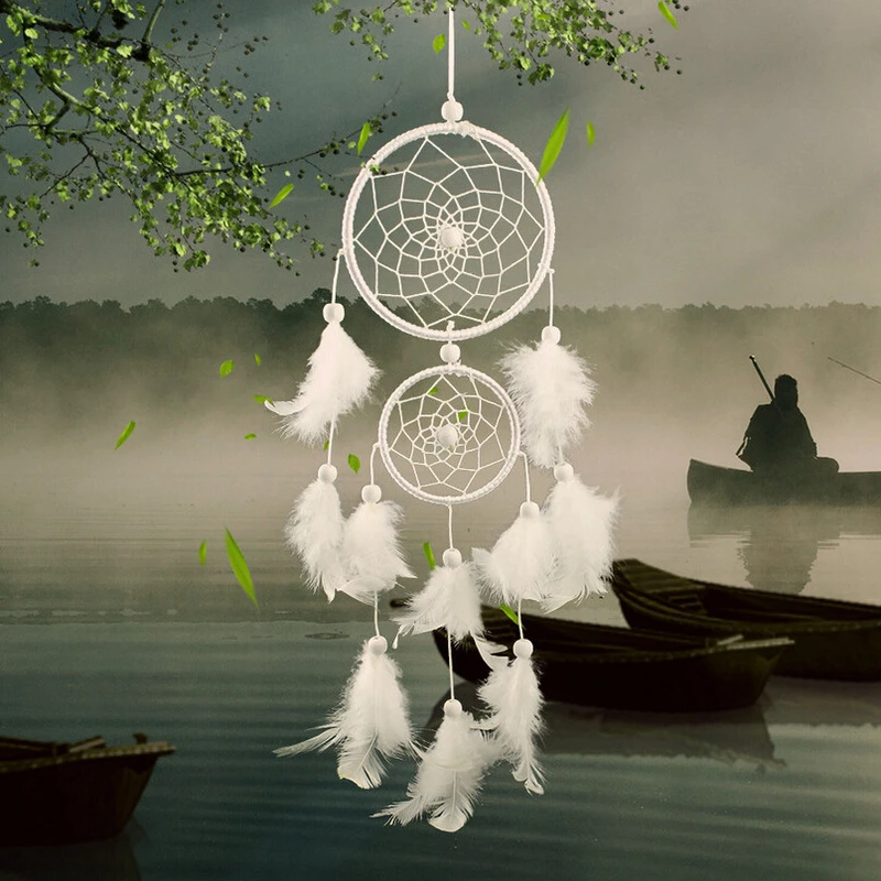 Dream Catcher Room Decor Feather Weaving Catching Up The Dream Angle Dreamcatcher Wind Chimes Indian Style Religious Mascot