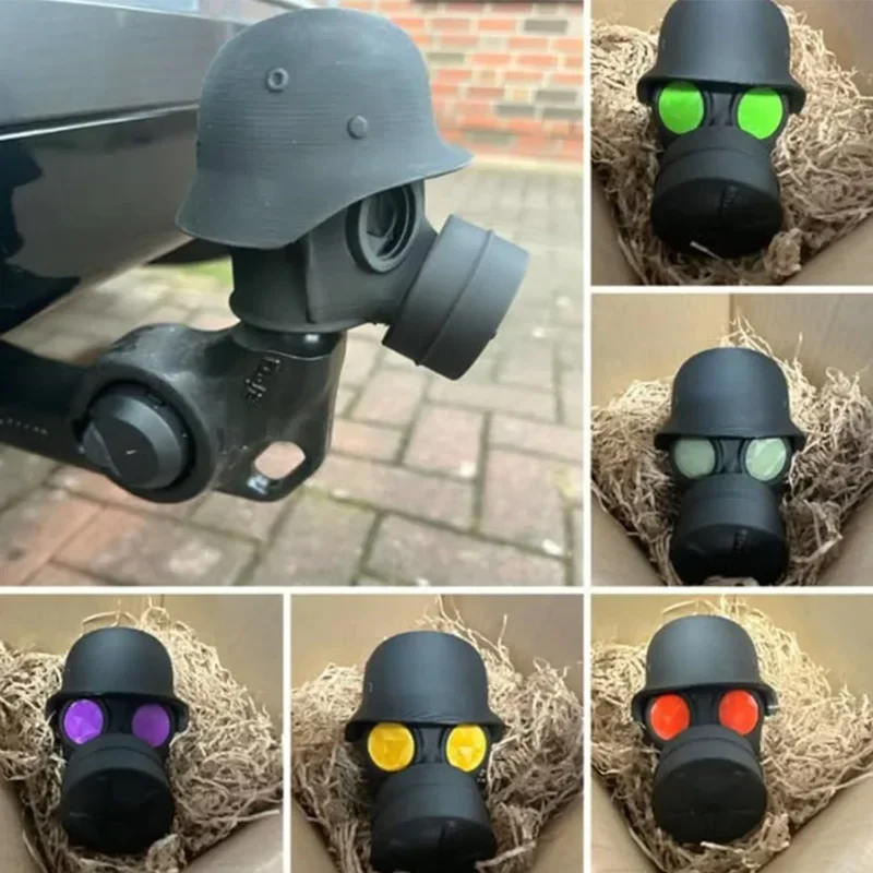 3D Printed Trailer Hitch Cover Decration With Steel Helmet And Gas Mask Home Ball Decor Cover Prevent Receiver Tube From Rusting