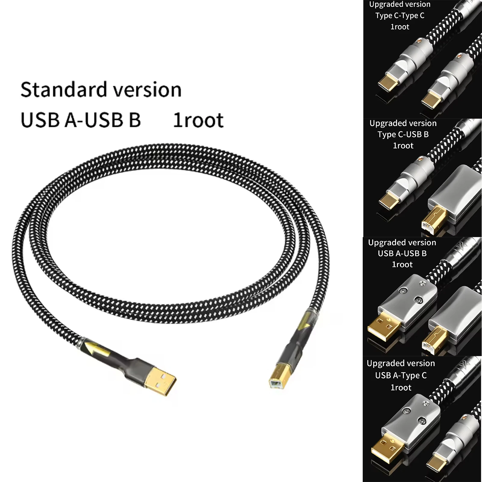 

Кабель USB A-B Type-C для передачи данных HiFi аудиодекодера DAC, цифровой кабель для усилителя, мобильного телефона, звуковой карты, ПК