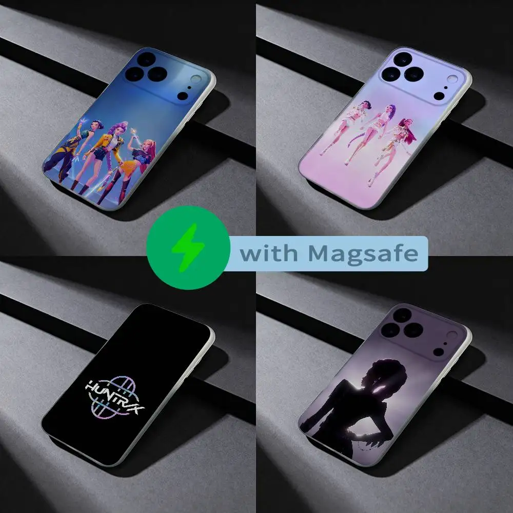 

KDH D-Demon Hunters H-Huntrix Phone Case For iPhone 17,16,15,14,13,12,X,XS,Pro,Max,Plus,E,Air,Mini with Magsafe Magnetic Liquid