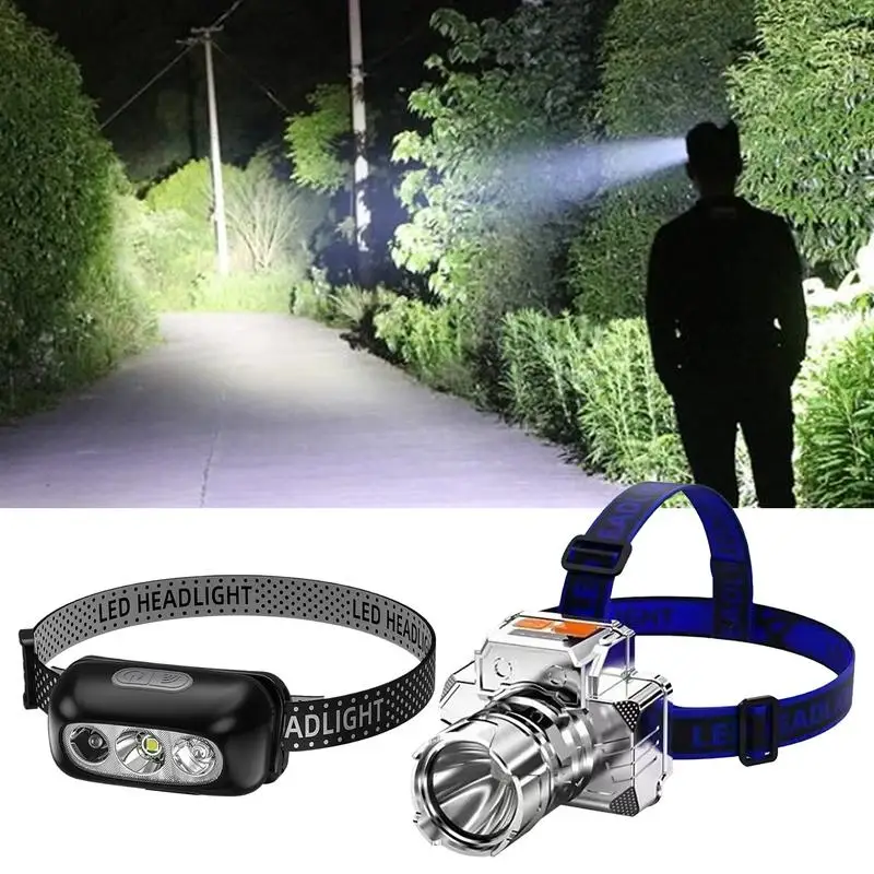 

Head Lamp Hard Hat Light 3 Modes Waterproof Motion Sensor Lamp For Outdoor Camping Hiking Cycling Fishing Running Repairing