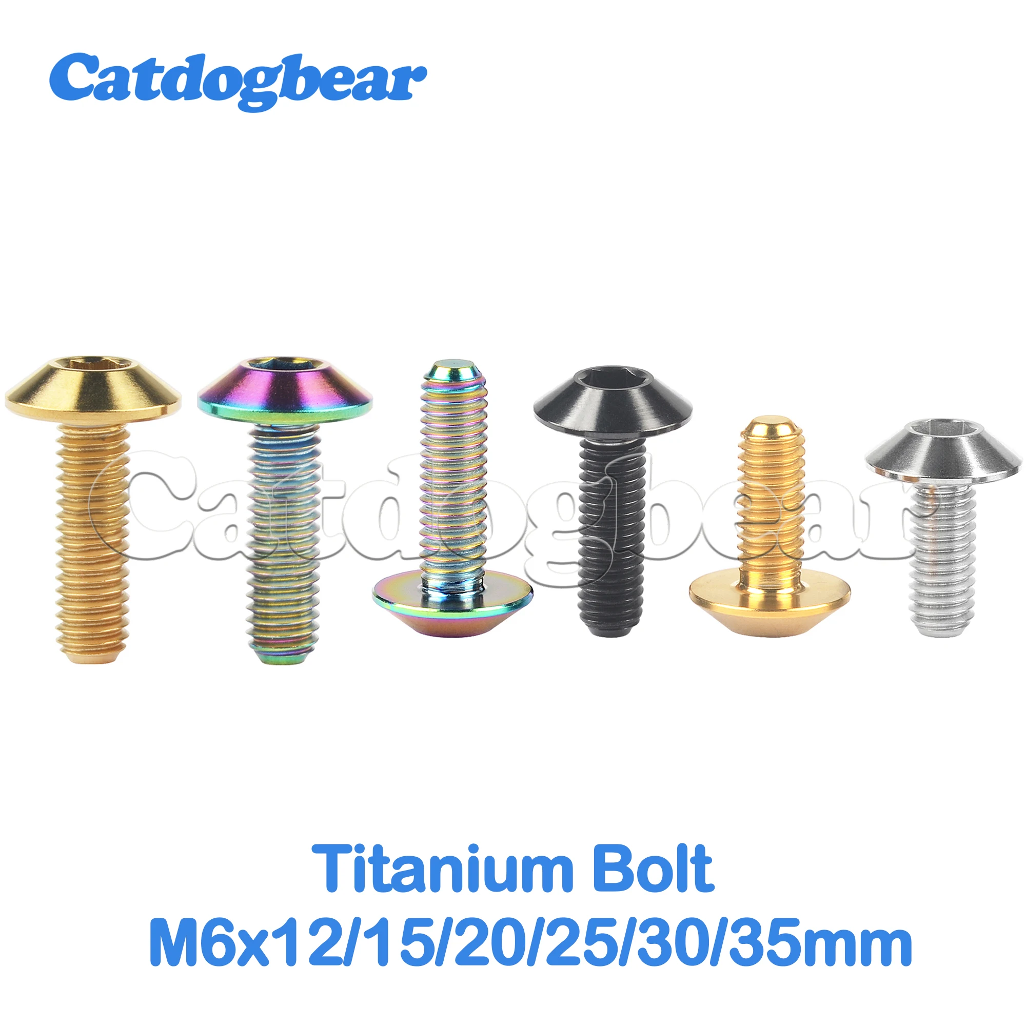 

Catdogbear M6x12 15 20 30 35mm Titanium Bolts Umbrella Head Screw for Bicycle Motor Hexagon Socket Screws