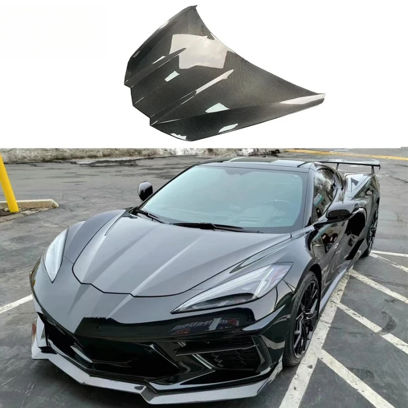 Carbon Fiber Engine Hood Aftermarket Replacement Fit For Corvette C8 ZR1 Z06 Z51