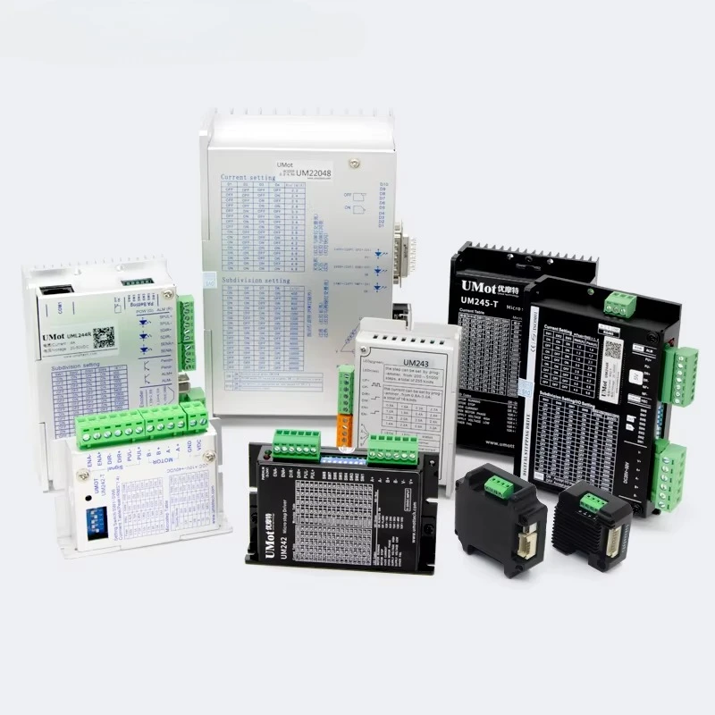 UMOT 2/3phase AC/DC 0-8.2A 8-240V Pulse/RS485/EtherCAT/CANopen/IO Control Driver for Nema8/11/14/17/23/24/34 Stepper Motor/Servo