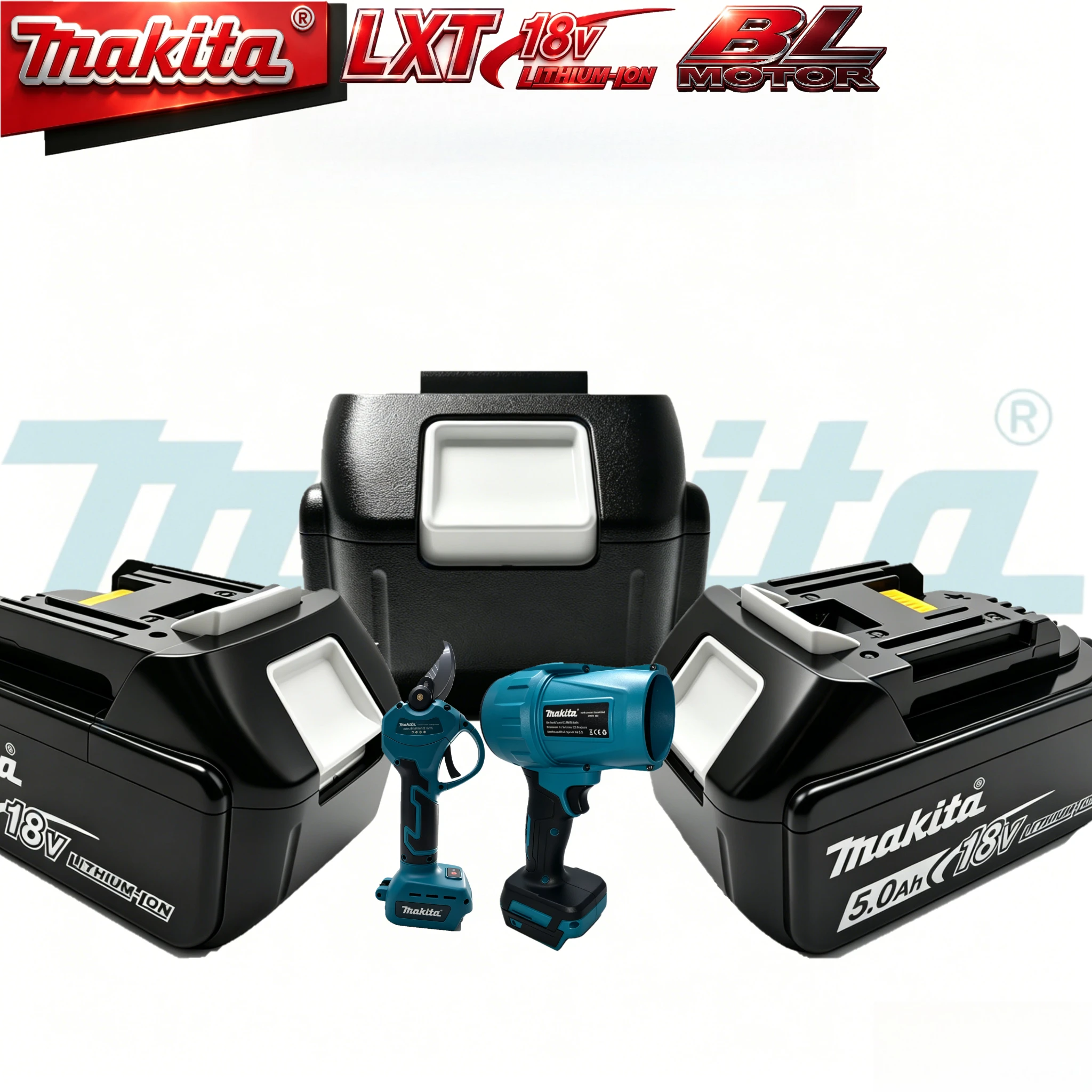 

Original Makita 18V 6.0Ah 9.0Ah 18650 Battery Pack with 18V Pruning Shears Fast Charging Compatible with Makita 18V Tools