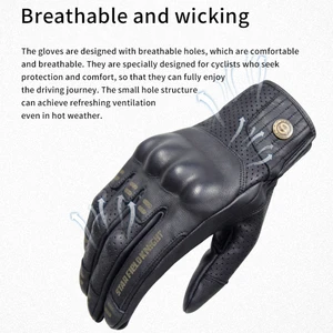 Star Field Knight-Customer Echte Ziege Retro-Motorradhandschuhe, Fleep Finger Knuckle-Schutz, Rennrennausrüstung 6 Hauptverkaufshandschuhstar - №5