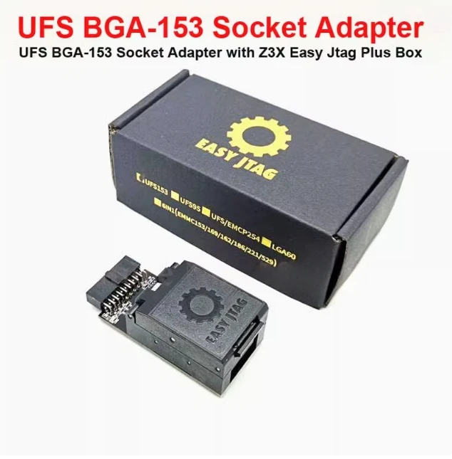 Original Z3X EASY JTAG PLUS BGA UFS 153 BGA95 Socket EMMC Adapter with EASY JTAG PLUS BOX