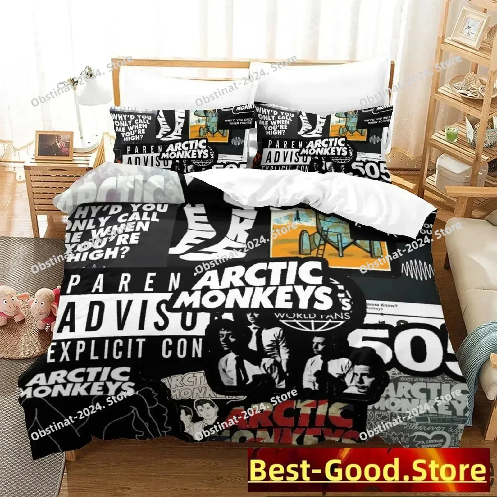 2025 Arctic Monkeys 3D Printing Comforter Bedding Set,Duvet Cover Bed Set Quilt Cover Pillowcase,King Queen Size Bedding Set Kid