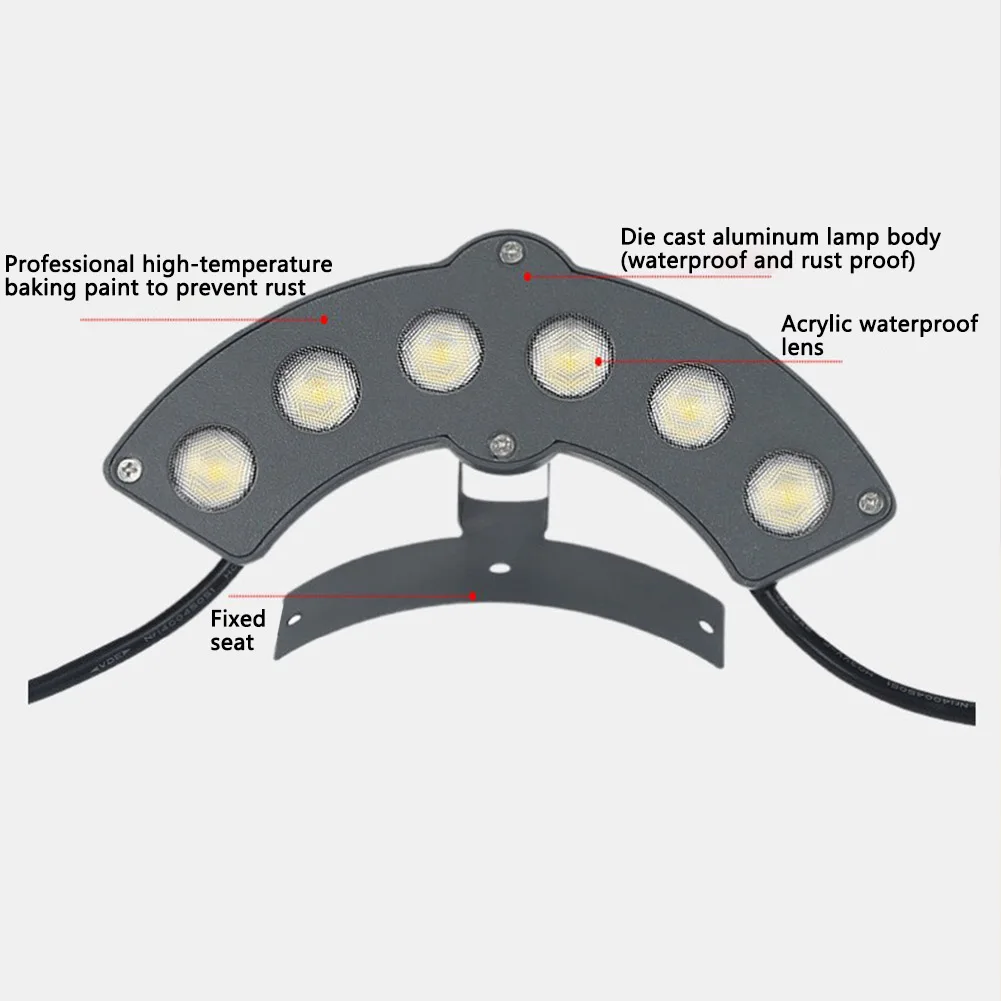 6W Led a forma di arco luce professionale Ip65 impermeabile palo luce proiettore esterno per templi cortili parchi giardino di casa