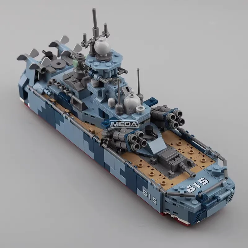677pcs Russische Marine Bora Mrk-27 Bouwstenen Model Militaire Hovercraft Aansluiten Bricks Building Speelgoed Technic Blok Voor Jongens