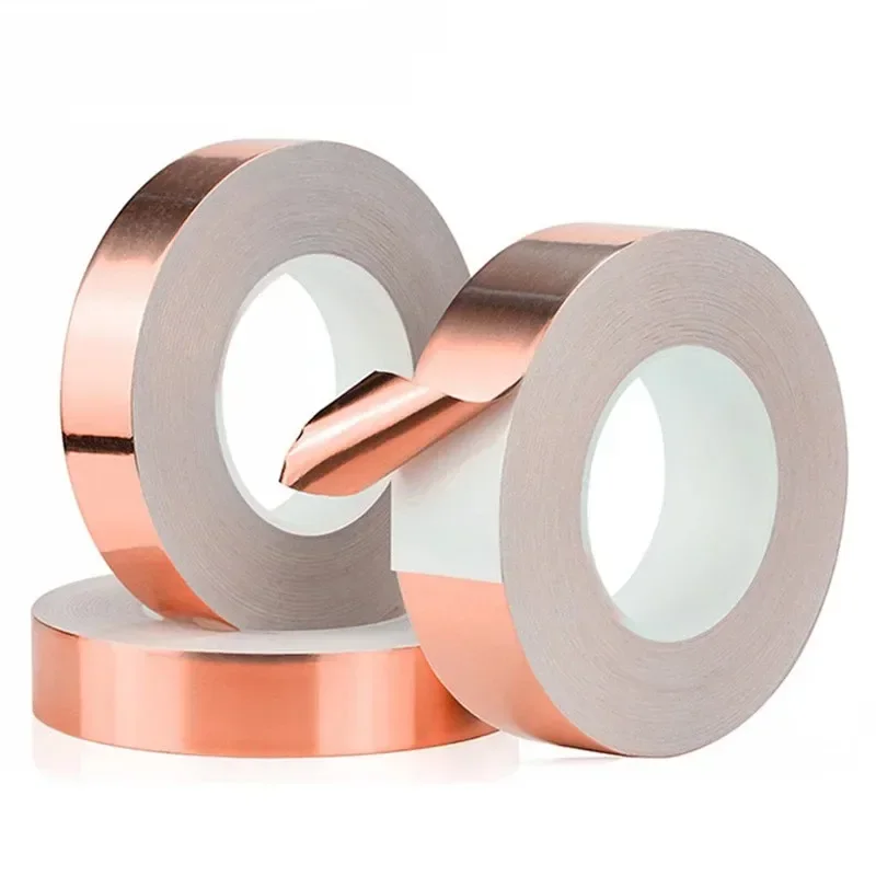 20M Copper Foil Tape Single Side Conductive Shielding Tape Snail Tape Stain Glass Home-Appliance DIY Copper-Tapes