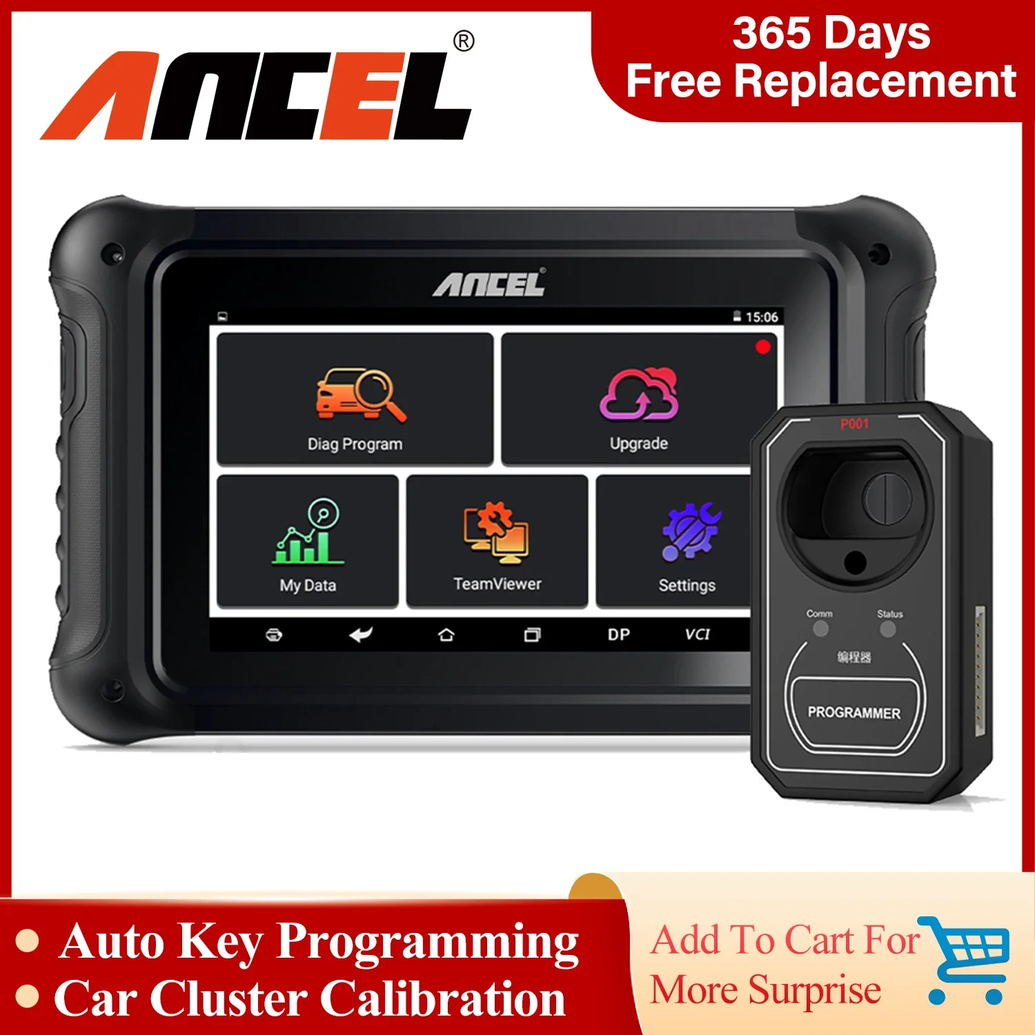 

ANCEL DP500 Key Programmer Immobilizer Cluster Calibriation OBD2 Scanner Professional EEPROM Chip Read OBD2 Car Diagnostic Tools