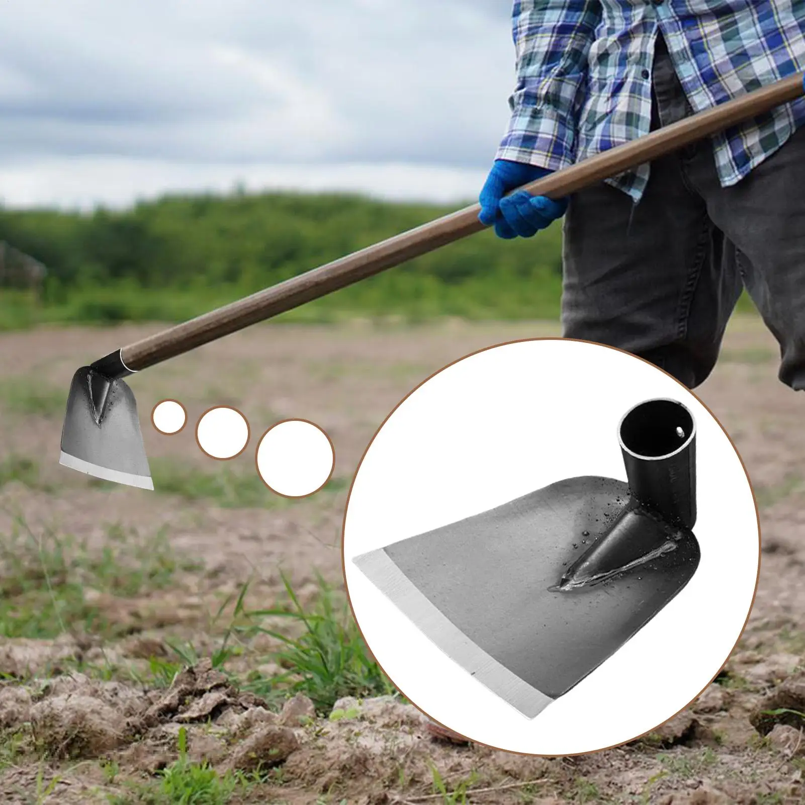 Manganese Steel Garden Hoe,Sturdy Cultivator Design,Practical Weeding Digging Tool For Planting Grass Removing And Gardening Use