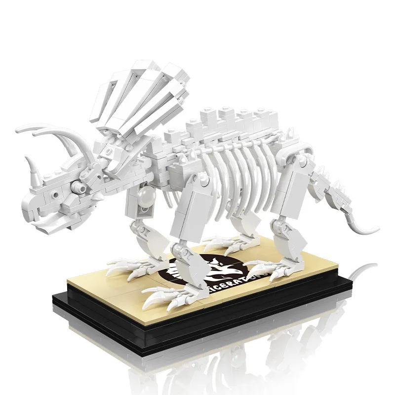 

Mould King 397PCS Triceratops Fossil Building Blocks Kit Dinosaur Skeleton Model Ornament Toy Kid Birthday Gift 29006