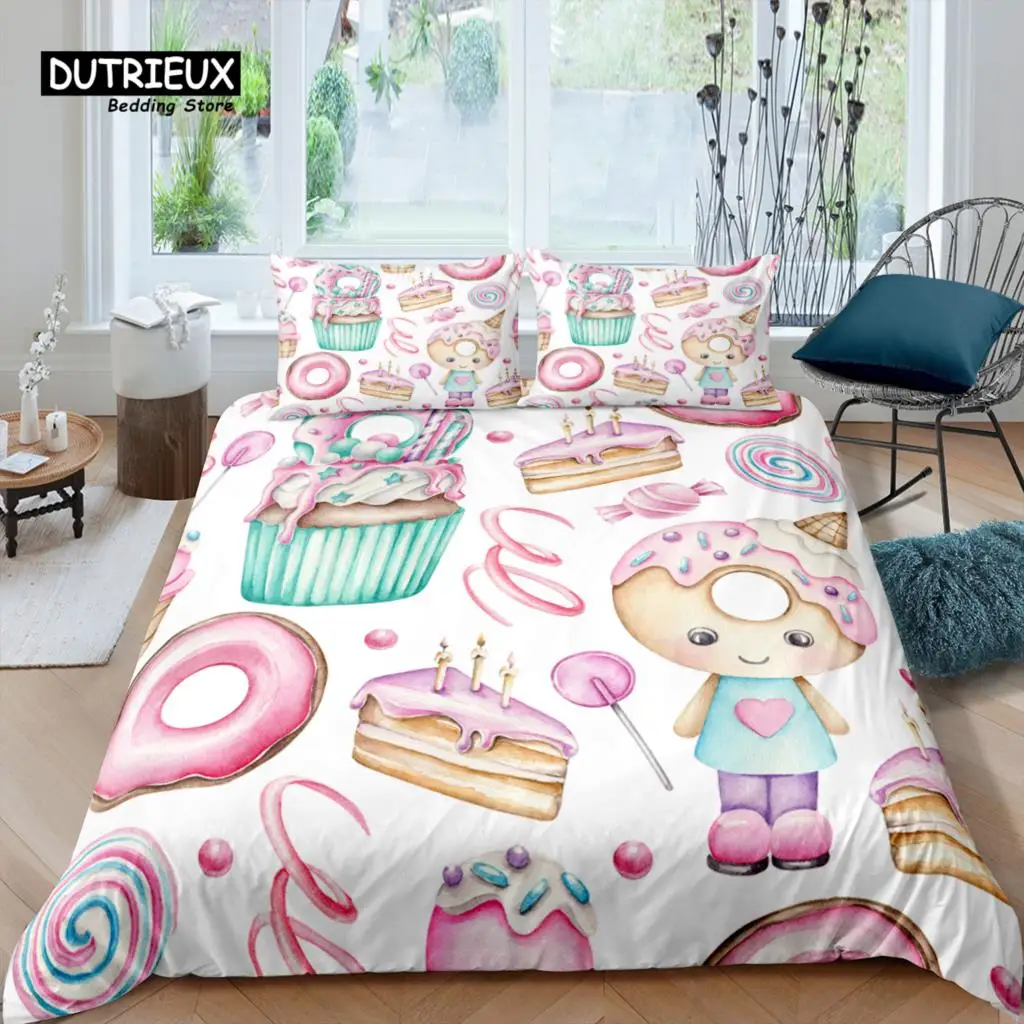 

Home Living Luxury 3D Donut Bedding Set Girl Duvet Cover Set Pillowcase Kids Bedding Set Queen and King EU/US/AU/UK Size