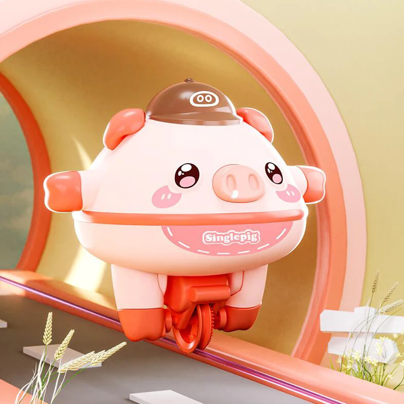 Robô anti-gravidade para crianças, Copo bonito, monociclo de porco, carro auto-equilibrado, quebra-cabeça elétrico, brinquedo giratório