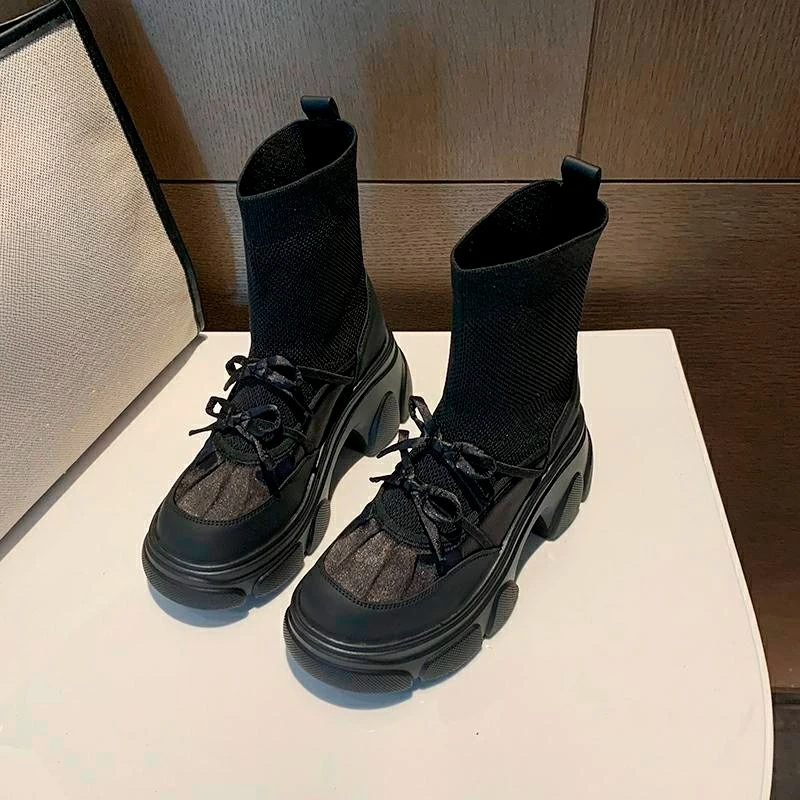 تنوعا جورب أحذية الخريف جديد جولة تو تقسم متماسكة تنفس منصة عدم الانزلاق كم حذا فردي للسيدات #2