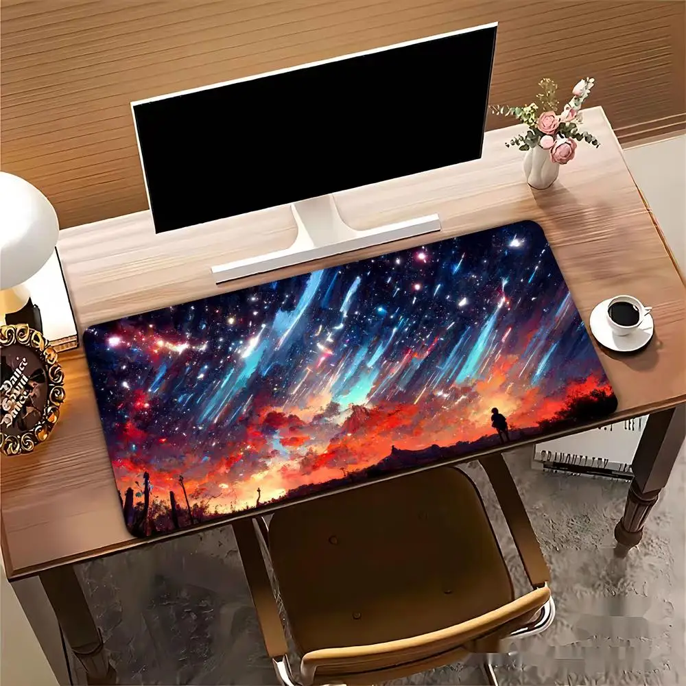 Sci-Fi Cosmic Nebula Art large mouse pad Computer Desks pad edge locking office mat desk pad rubber pc accessories gaming mats