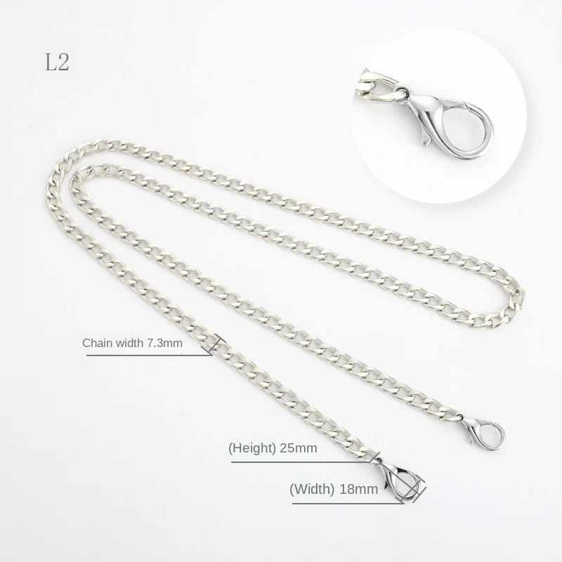 20-120cm Chain For Bag Strap DIY Purse Chain Gold Silver Bag Belt Handbag Hardware Handbag Accessories Bag Chain Charm